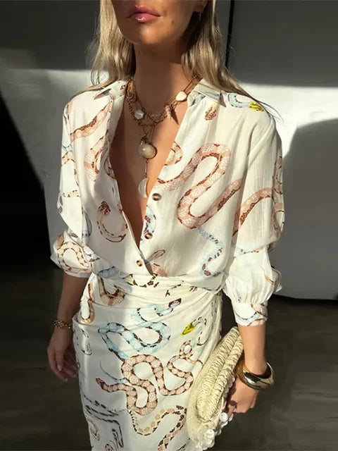 Ensemble 2 pièces Chemise et jupe longue