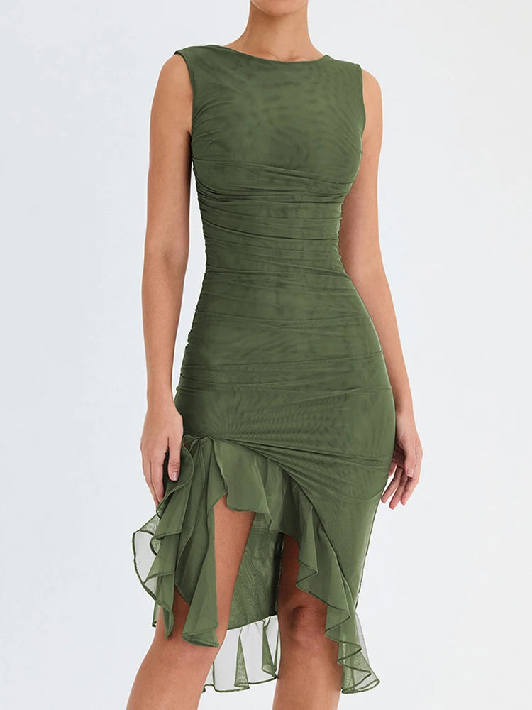 Robe volant asymétrique